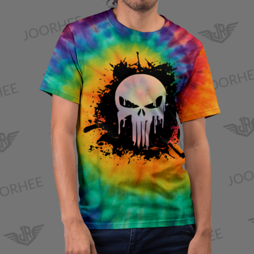 Tie Dye Punisher Design unisex t shirt