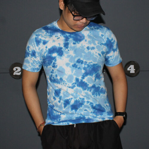 Cloud Royal Blue Tie Dye Crumple T-shirt