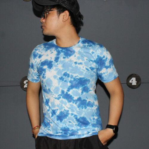 Cloud Royal Blue Tie Dye Crumple T-shirt