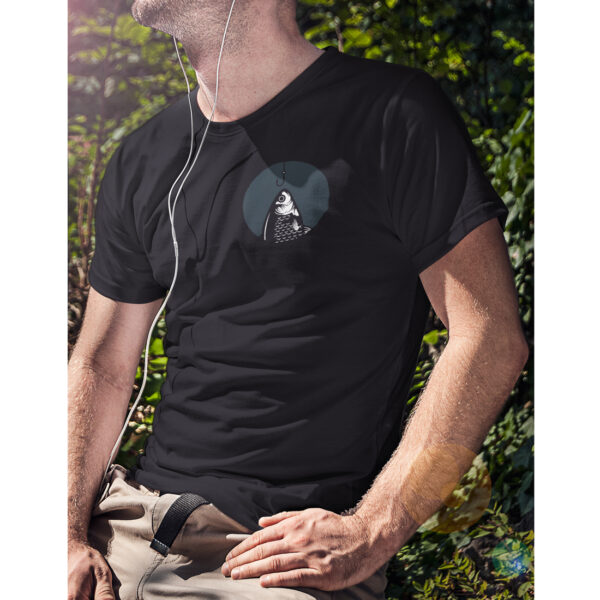 Hooked On Fishing Funny Graphic T-shirt - Image 3
