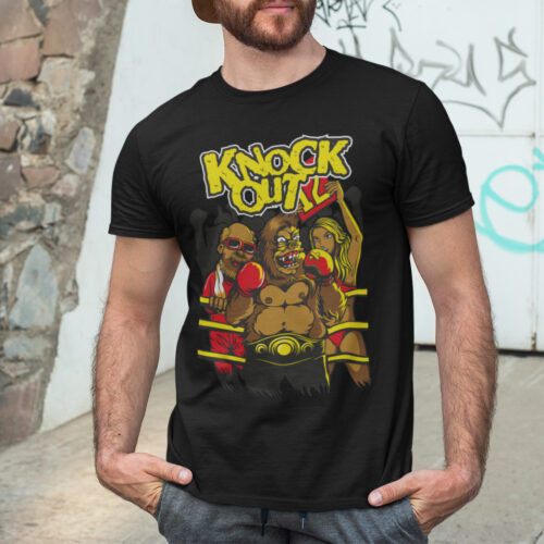Knock Out Monkey Sports Animal Graphic T-shirt