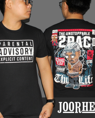 2pac Parental Advisory Music Typography T-shirt