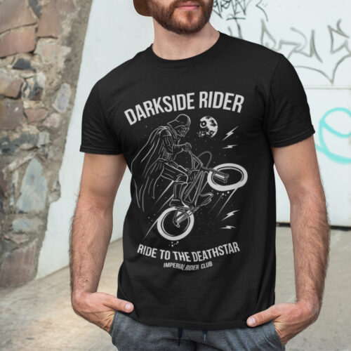 Darkside Rider Bicycle Funny Graphic T-shirt