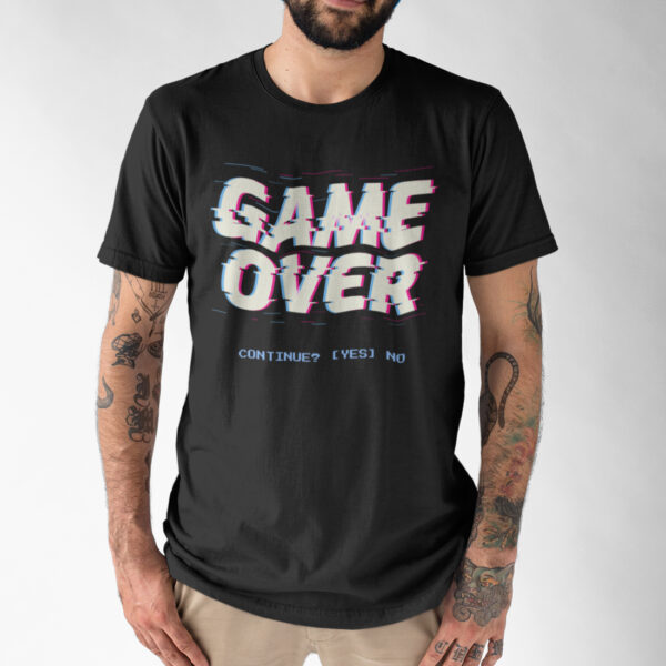 Game Over Gamer Funny Graphic T-shirt - Image 2