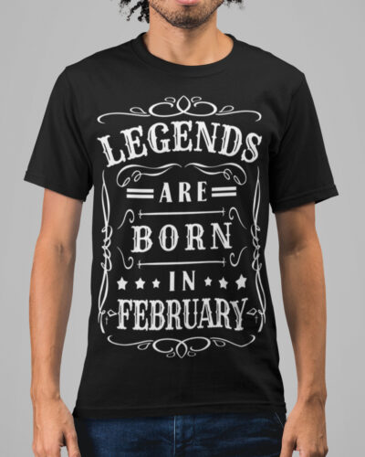 Legends February Typography Graphic T-shirt