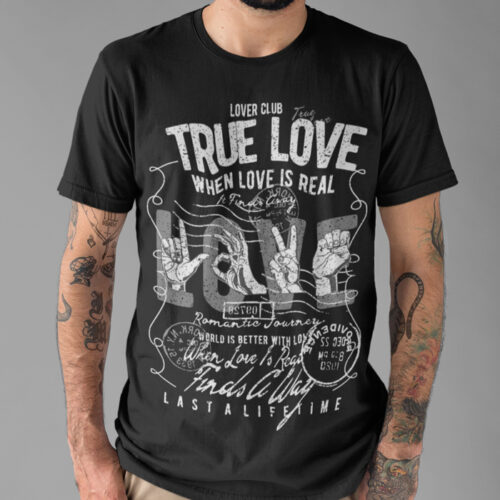 Love Typography Vintage T-shirt