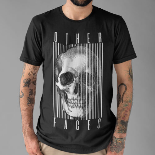 Other Faces Skull Barcode Graphic T-shirt