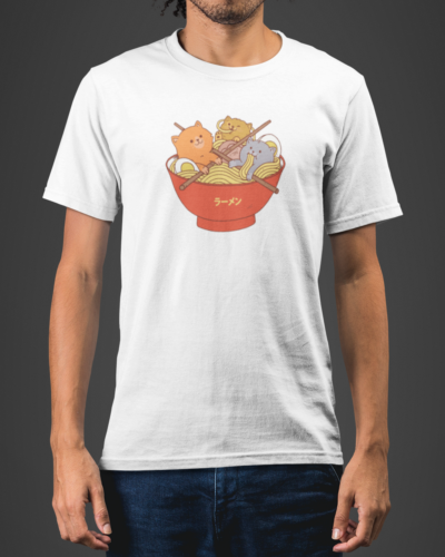 Cat Ramen Funny Animal Food T-shirt