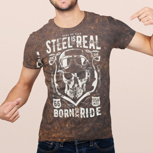 Born To Ride Acid Wash T-shirt