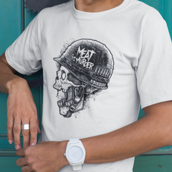 Meat Is Murder Typography T-shirt - Image 2