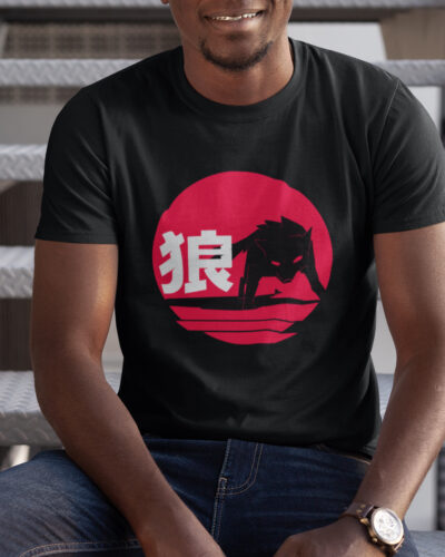 Wolf Animal Japanese Graphic T-shirt