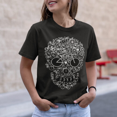 Bicycle Skull Vintage Graphic T-shirt