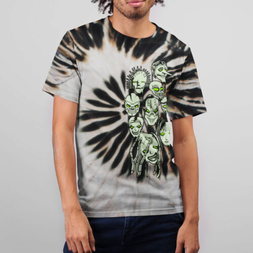Slipknot Masks Black Spiral Tie Dye T-shirt