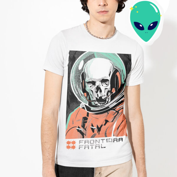 Space Death Skull Astronaut Graphic T-shirt - Image 3
