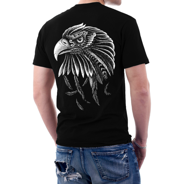 Eagle Vintage Line Art Graphic T-shirt - Image 2