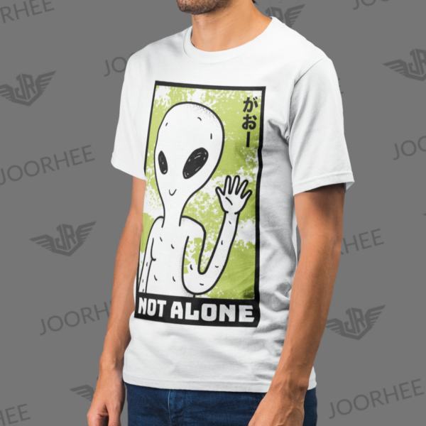 Not Alone Alien Funny Space T-shirt - Image 2