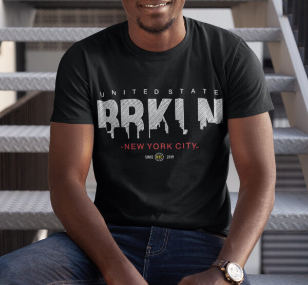 Brooklyn Skyline Typography T-shirt - Image 3