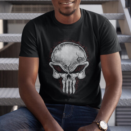 Punisher2 Skull Superhero Vintage Graphic T-shirt