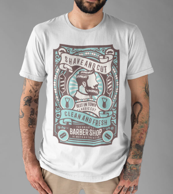 Shave and Cut Vintage Barber Graphic T-shirt
