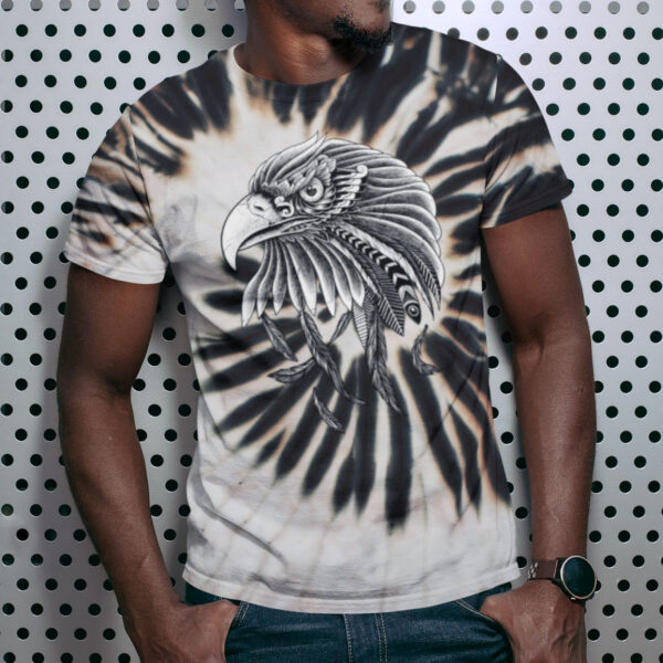 EAGLE black spiral tie dye t-shirt - Image 3