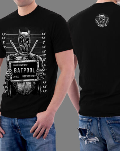 Batpool Mugshot Superhero Vintage Graphic T-shirt