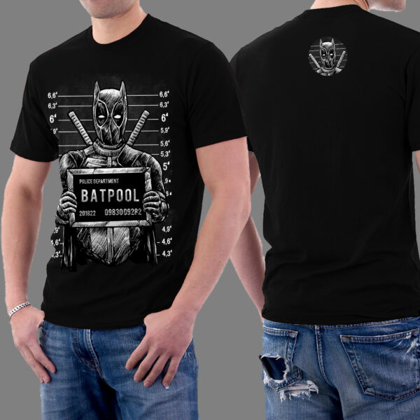 Batpool Mugshot Superhero Vintage Graphic T-shirt
