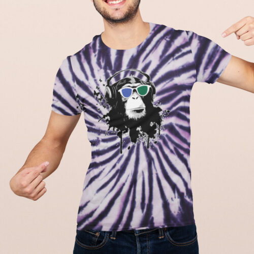 Cool Monkey Purple Spiral Tie Dye T-shirt