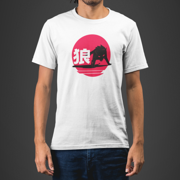 Wolf Animal Japanese Graphic T-shirt - Image 3