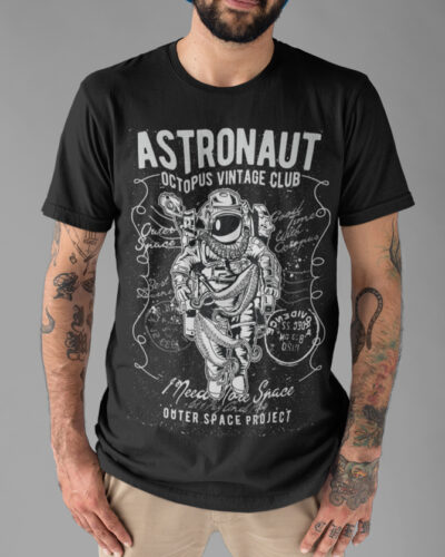 Astronaus Octopus Space Animal Graphic T-shirt