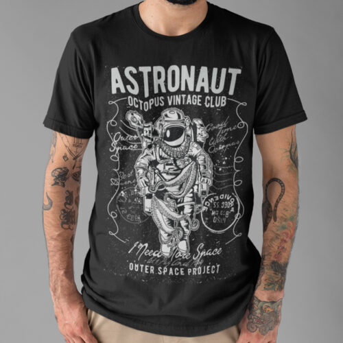 Astronaus Octopus Space Animal Graphic T-shirt