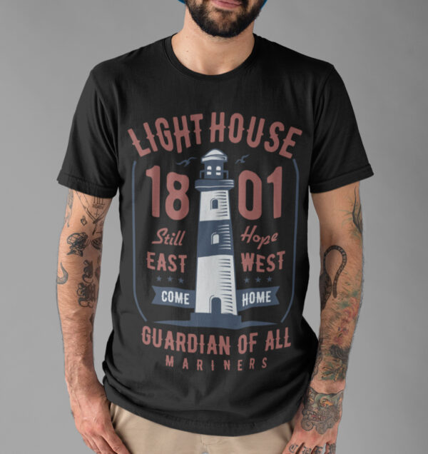 Lighthouse Sea Vintage T-shirt - Image 4