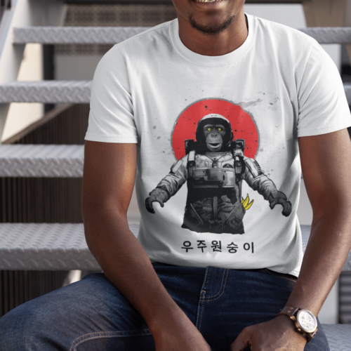 Astronaut Monkey Animal Funny Space Graphic T-shirt
