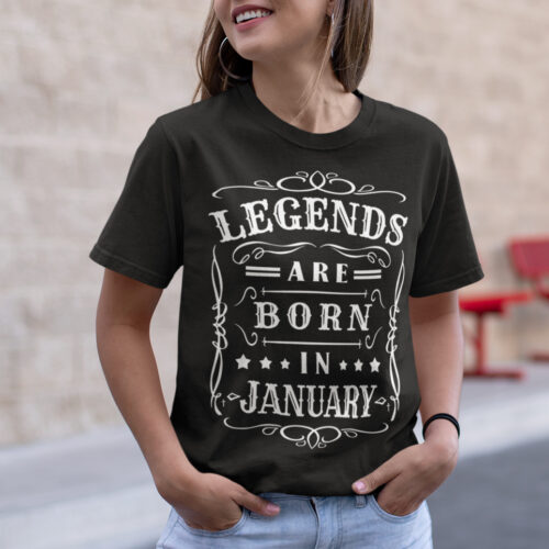 Legends January Typography Graphic T-shirt