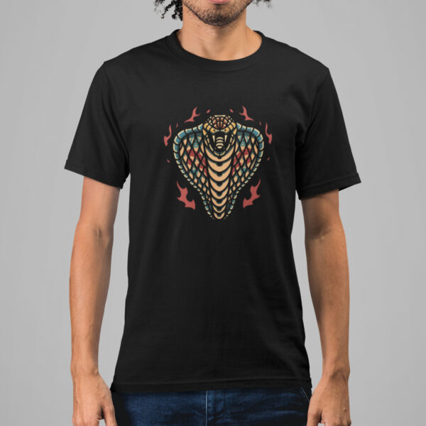 Cobra Flame Tattoo Graphic T-shirt - Image 2