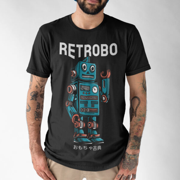 Retrobo Classic Robot Vintage Graphic T-shirt - Image 2