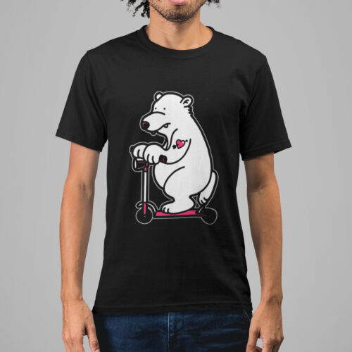 Scooter Bear Biker Graphic T-shirt