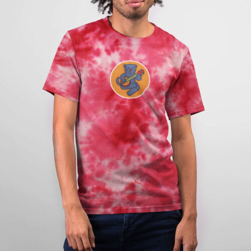 Banjo Cat Red Crumple Tie Dye T-shirt