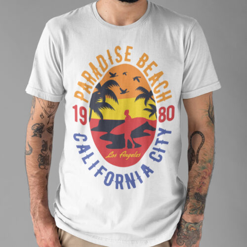Paradise Beach Holidays Typography Graphic T-shirt