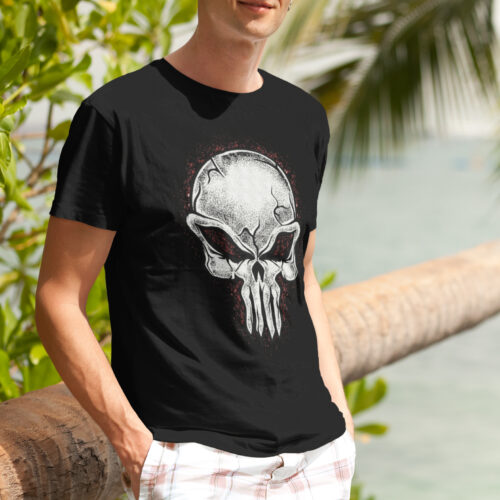 Punisher2 Skull Superhero Vintage Graphic T-shirt