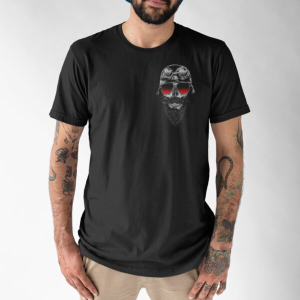 Bone Bike Rider Skull Vintage Graphic T-shirt - Image 2
