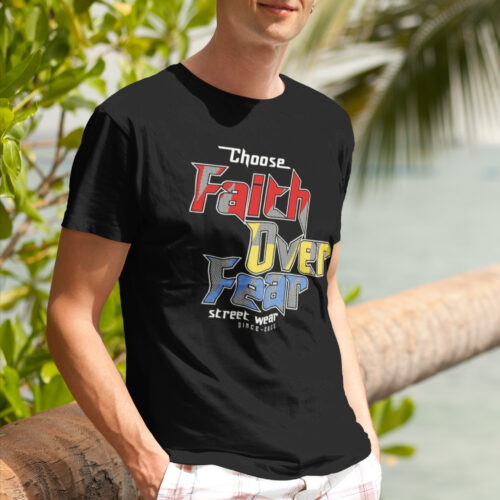Faith Over Fear Typography Religious Graphic T-shirt