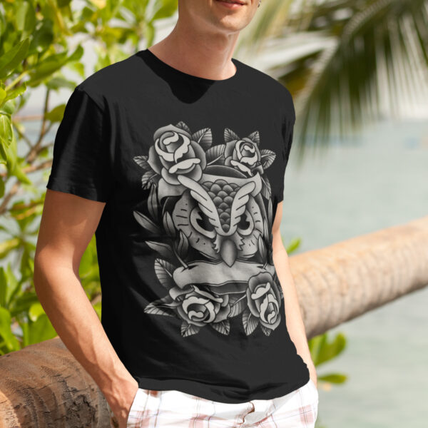 Owl Love Animal Vintage Graphic T-shirt - Image 2
