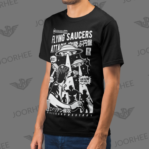 UFO Attack Space Alien Invasion T-shirt - Image 2