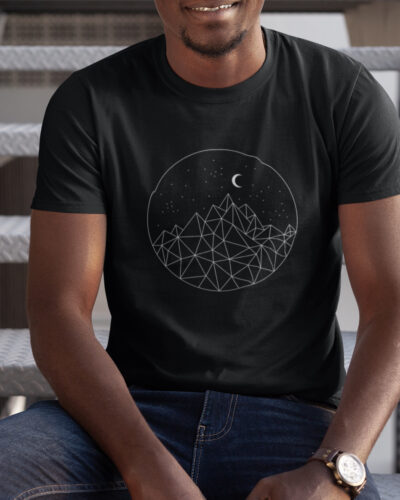 Dark Night Line Art Graphic T-shirt