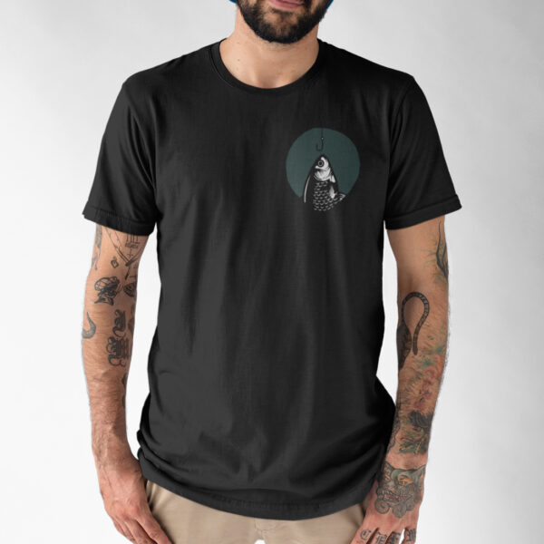 Hooked On Fishing Funny Graphic T-shirt - Image 2