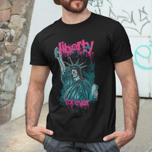Liberty Forever Skull Grunge T-shirt