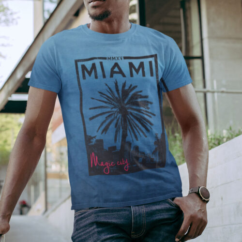 Magic City Miami 2 Tone Blue Tie Dye T-Shirt