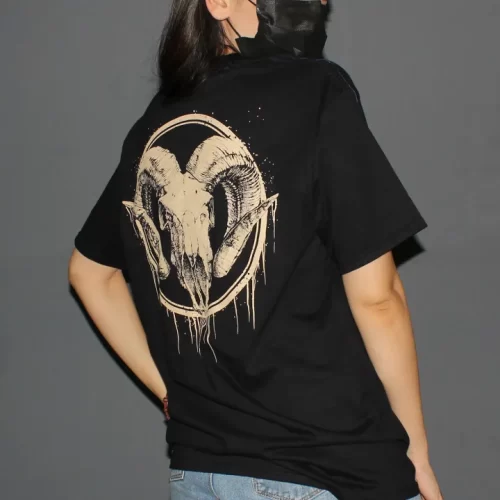 Creep and Rams Grunge Animal Skull T-shirt