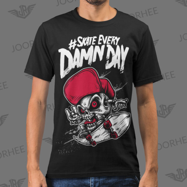 Skate Everyday Skateboard Skull T-shirt