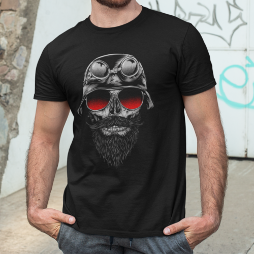 Bone Rider Skull Biker Graphic T-shirt